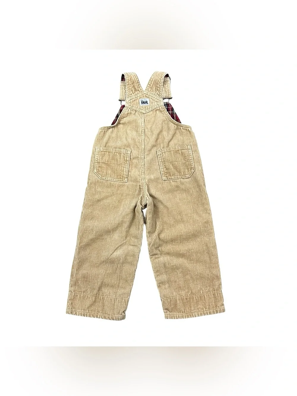 The Children’s Place Boys 24M Corduroy Overalls Train Embroidered Plaid